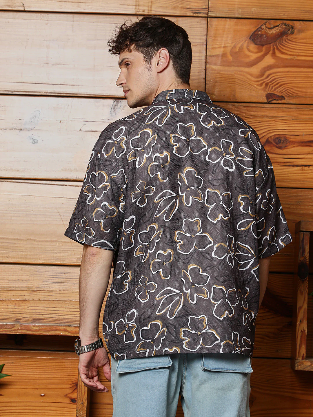 Flora-Imprint Oversized Shirt - Image 4
