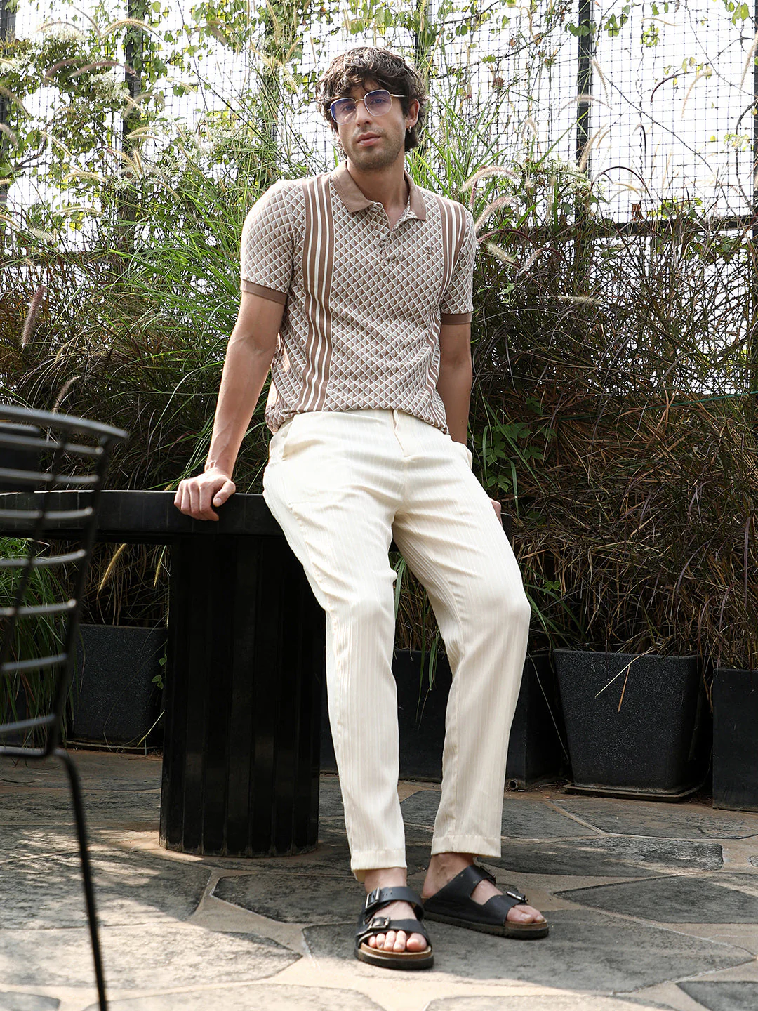 Gradient-Geometric Jacquard Polo T-Shirt - Image 6