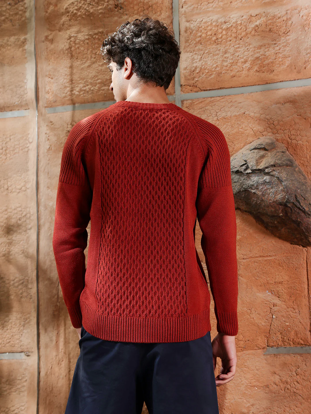 Mesh-Knit Pullover Sweater - Image 12