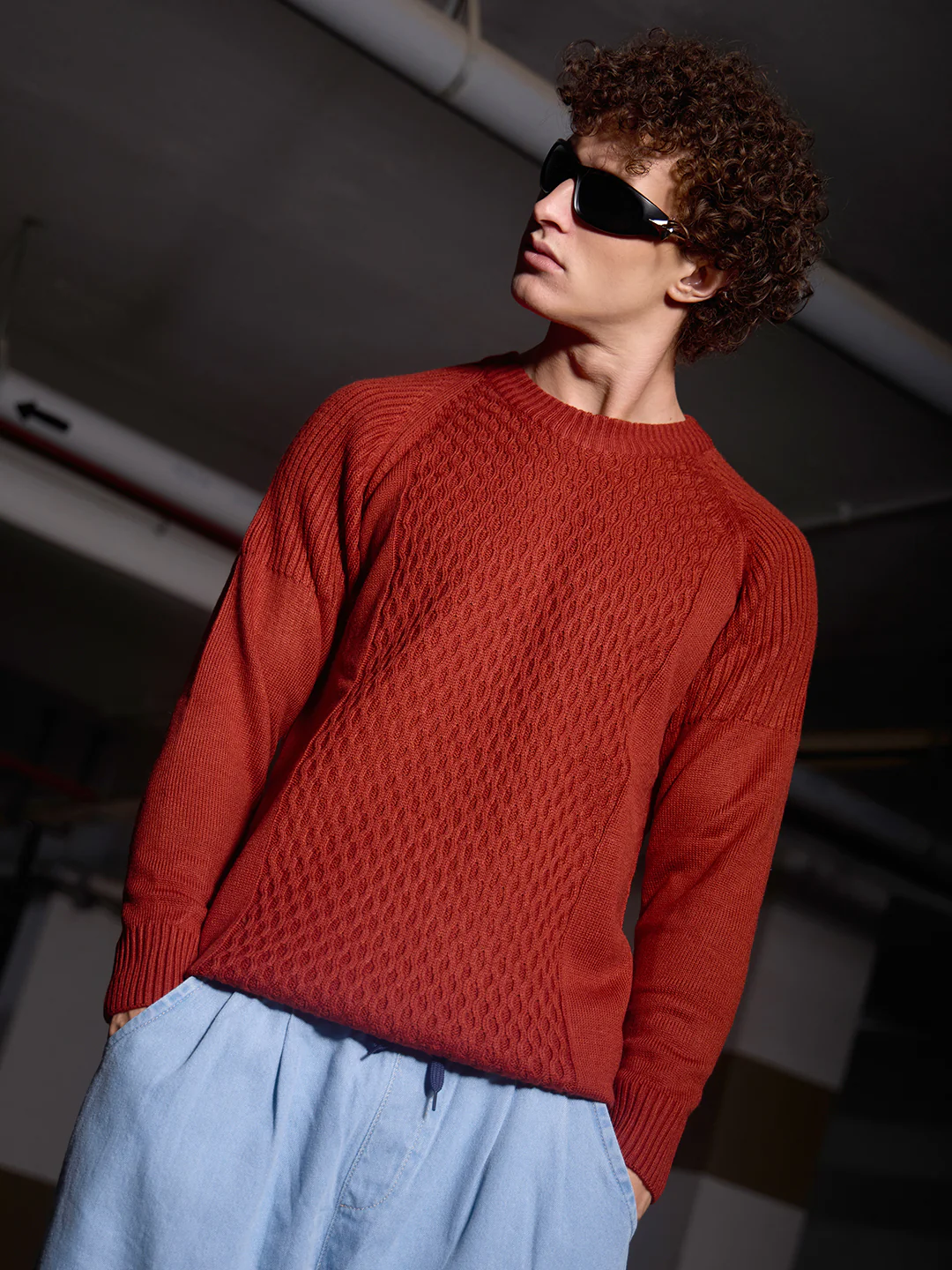 Mesh-Knit Pullover Sweater - Image 2