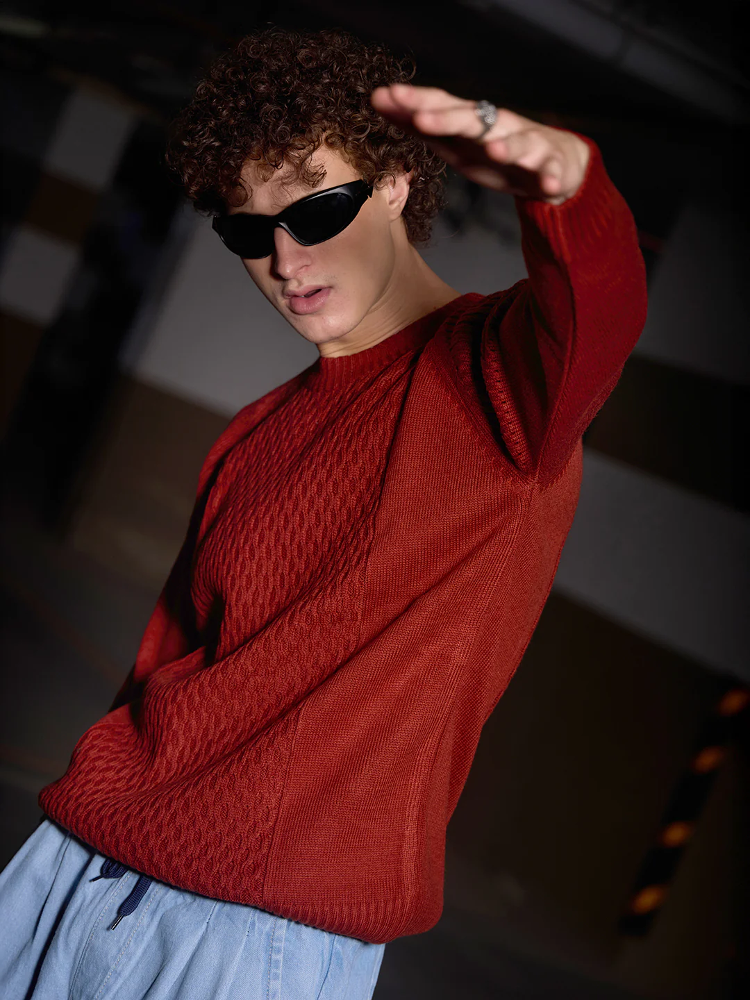 Mesh-Knit Pullover Sweater - Image 4