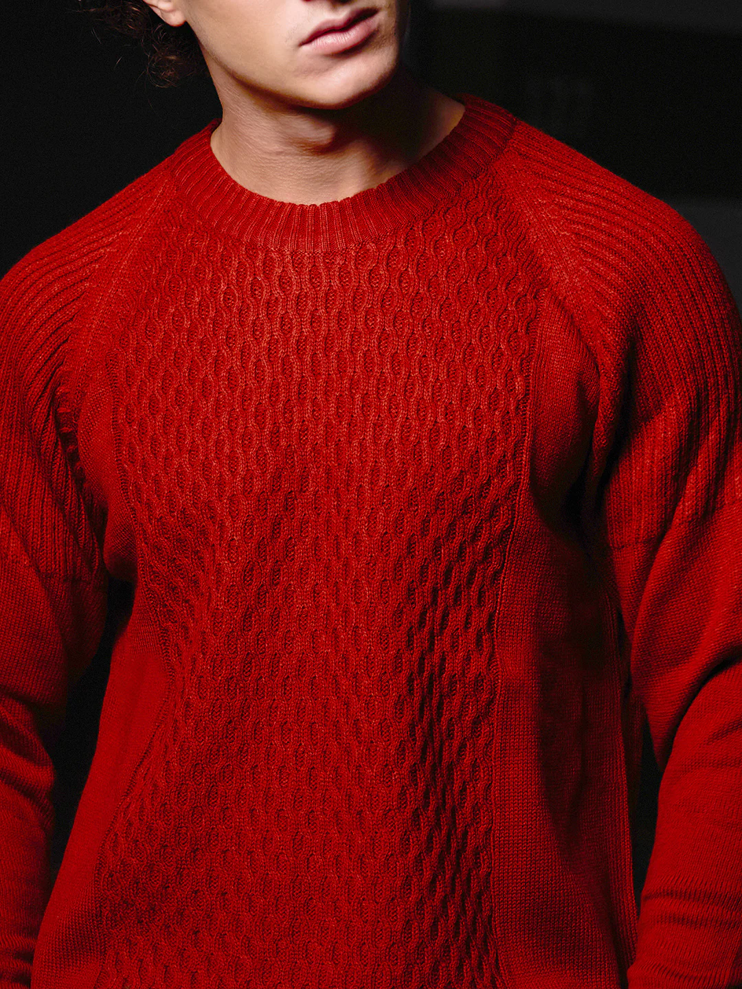 Mesh-Knit Pullover Sweater - Image 8