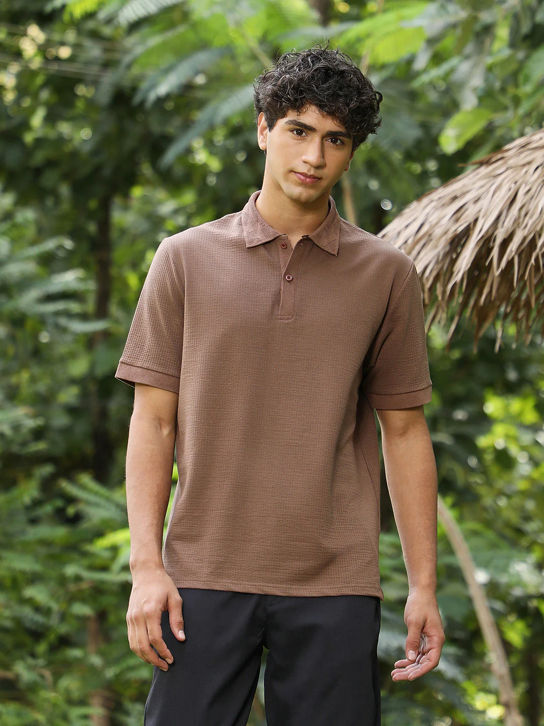 Seersucker-Jacquard Polo T-Shirt - Image 2