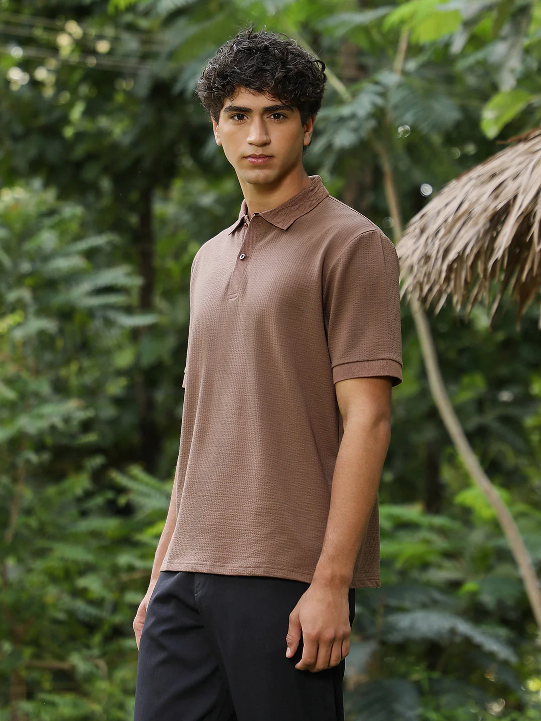 Seersucker-Jacquard Polo T-Shirt - Image 3