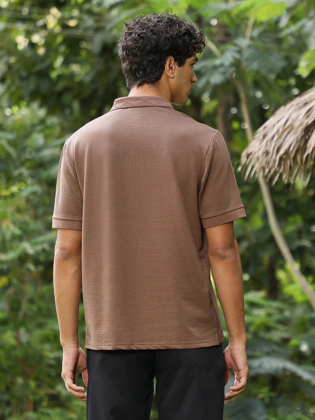 Seersucker-Jacquard Polo T-Shirt - Image 4