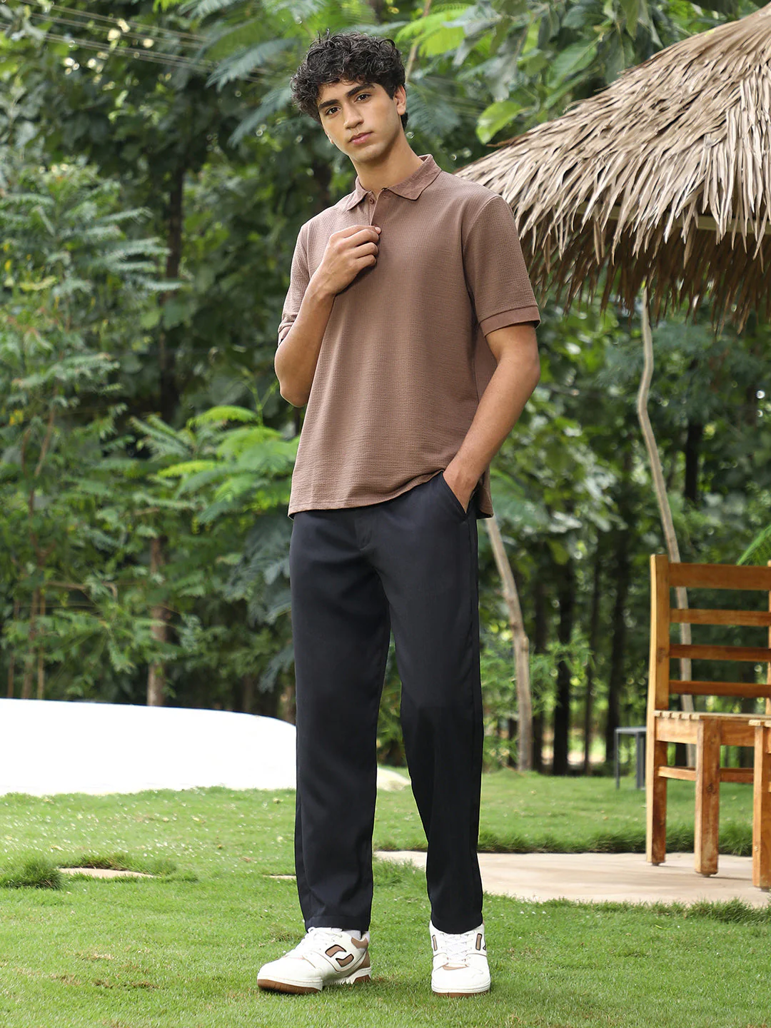 Seersucker-Jacquard Polo T-Shirt - Image 5