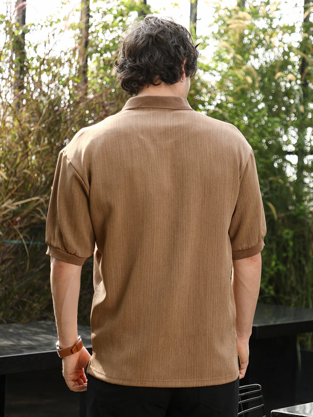 Textured-Knit Polo T-Shirt - Image 4