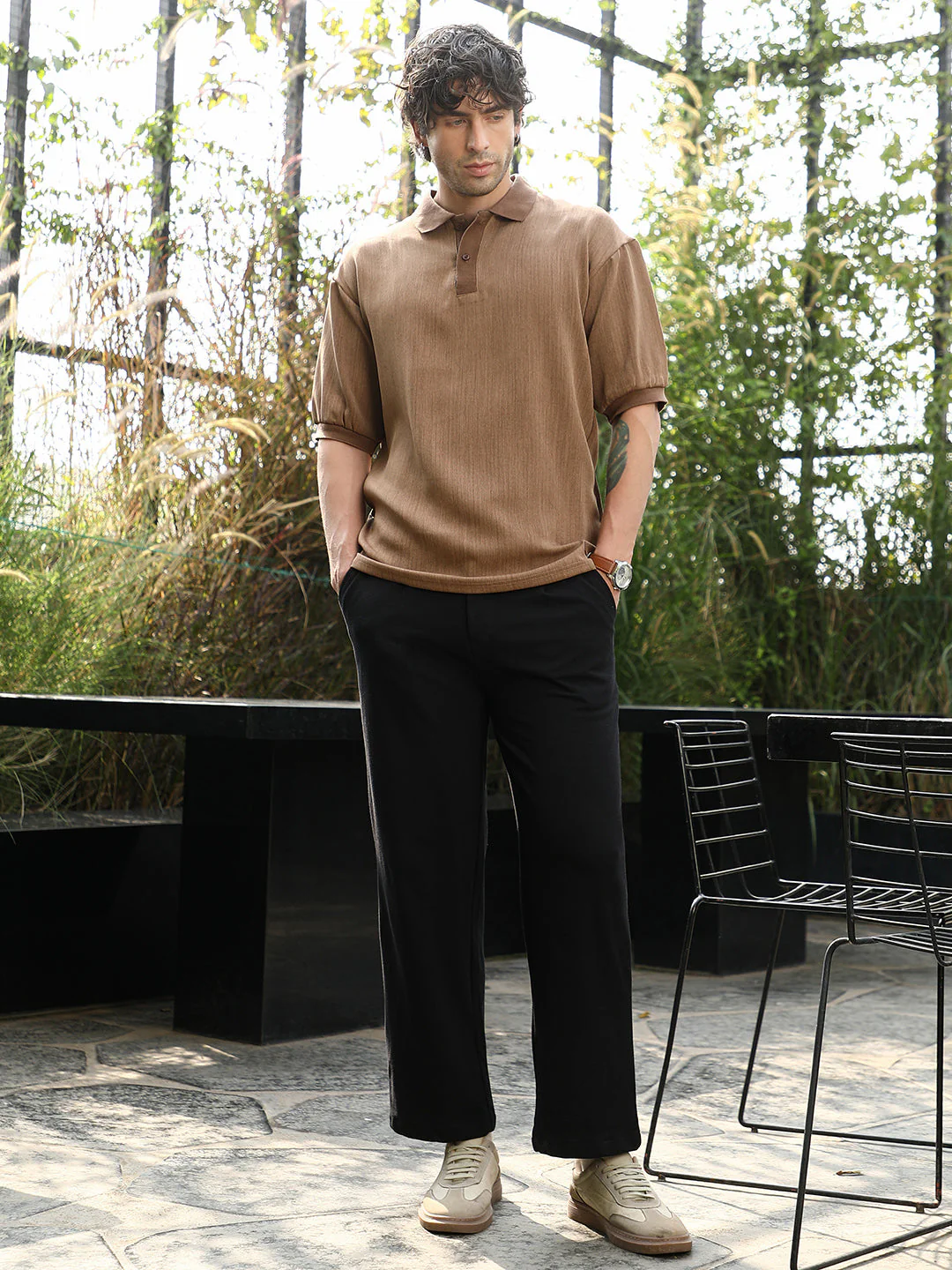 Textured-Knit Polo T-Shirt - Image 5