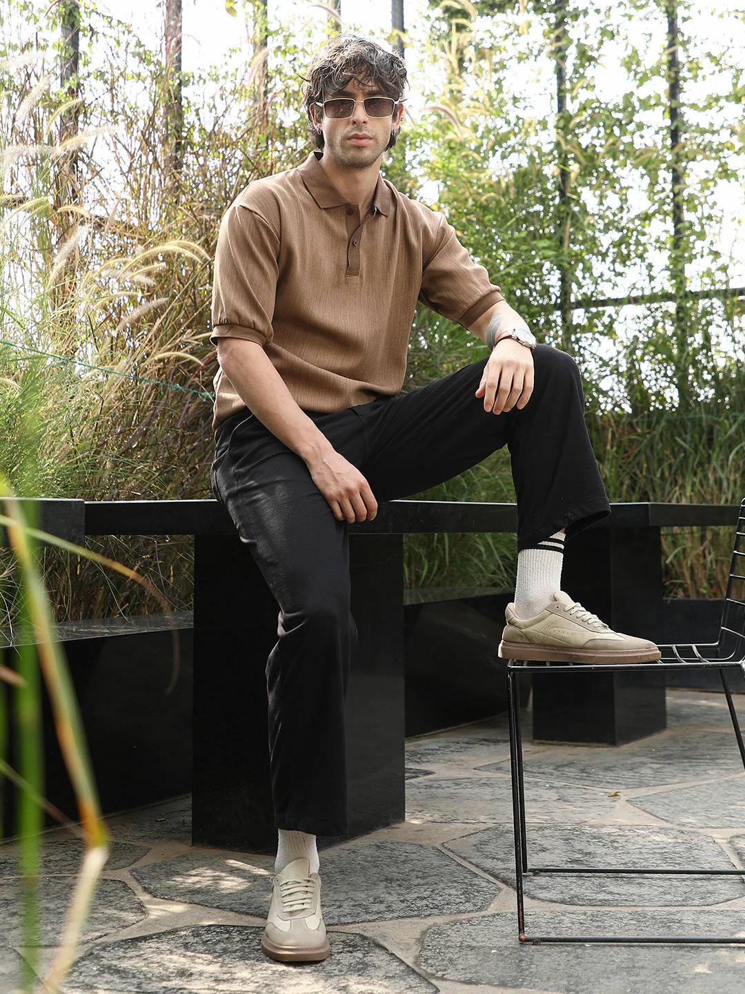 Textured-Knit Polo T-Shirt - Image 6