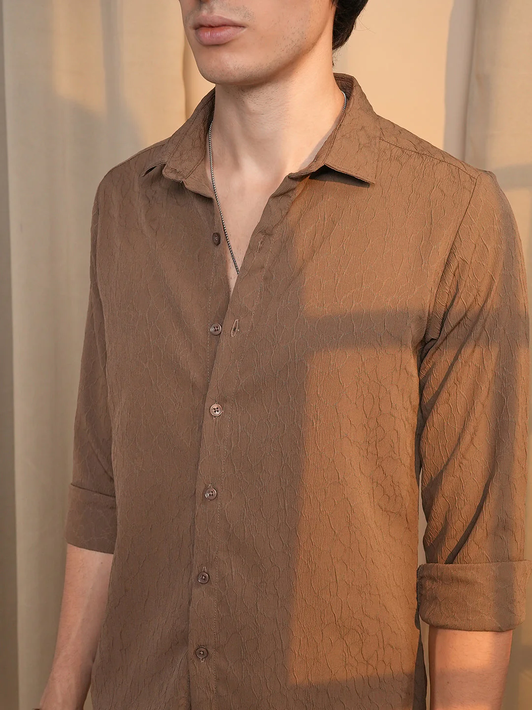 Veined-Textured Shirt - Image 7