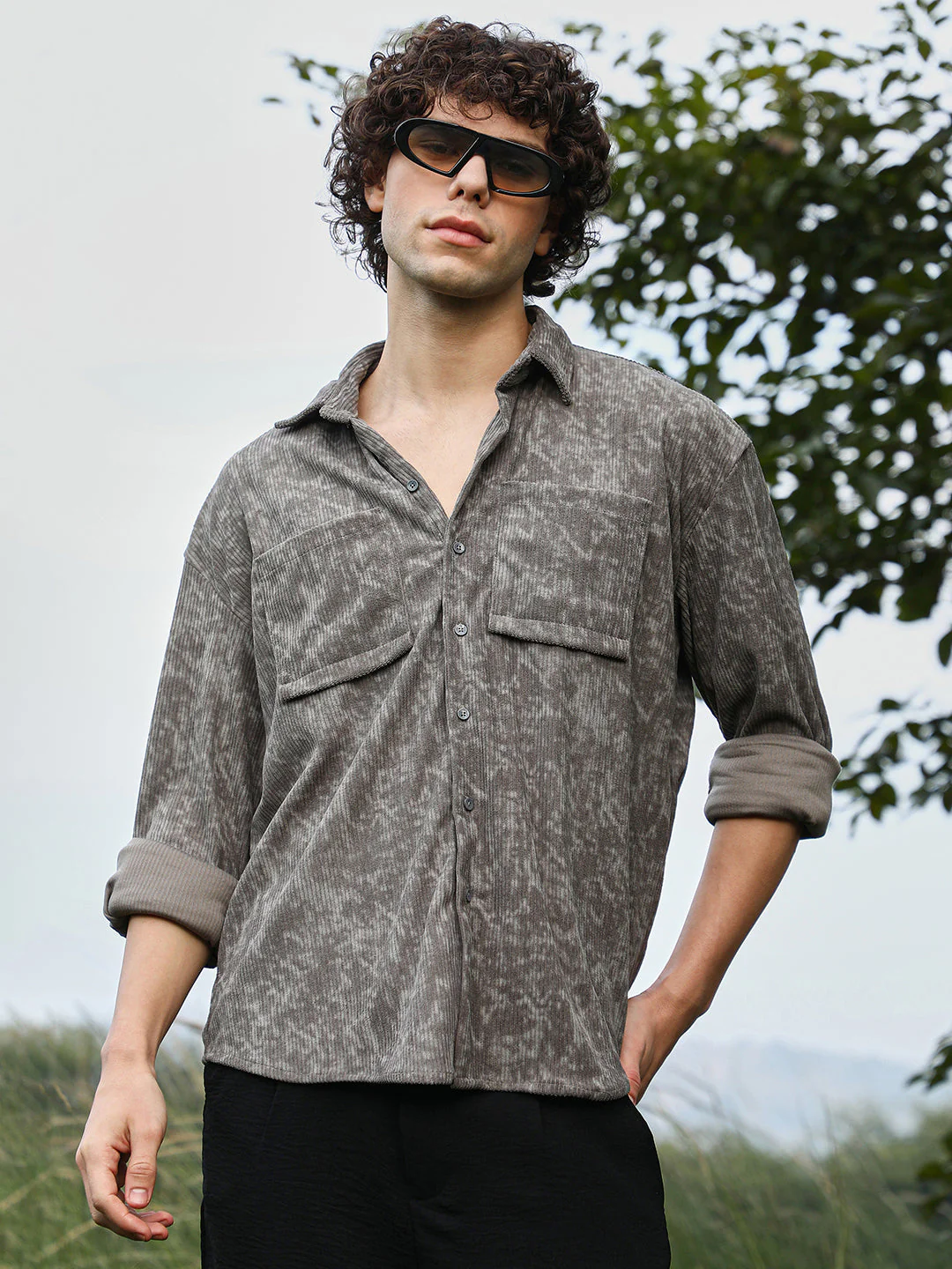 Faded Corduroy Oversized Shirt