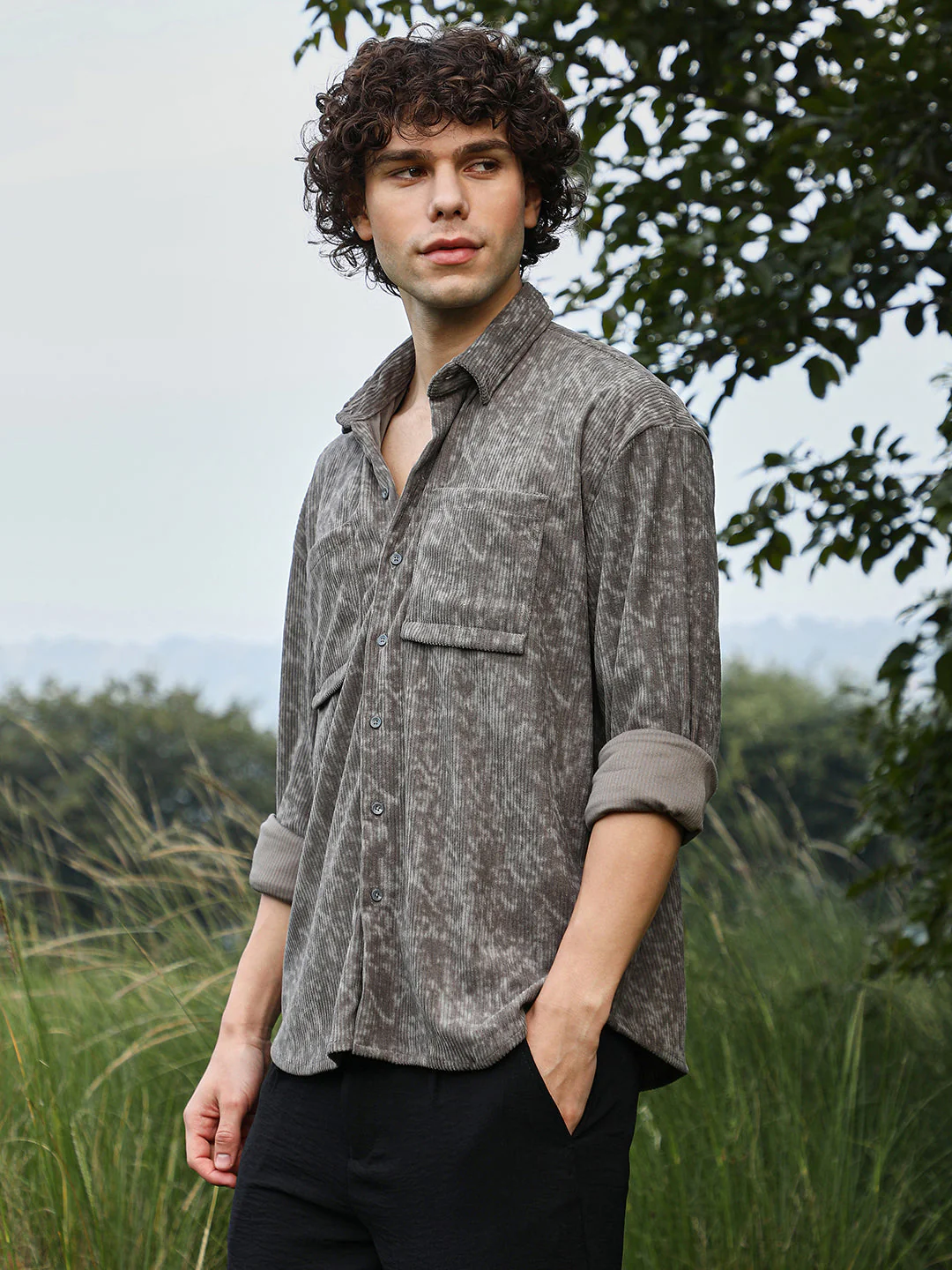 Faded Corduroy Oversized Shirt - Image 3