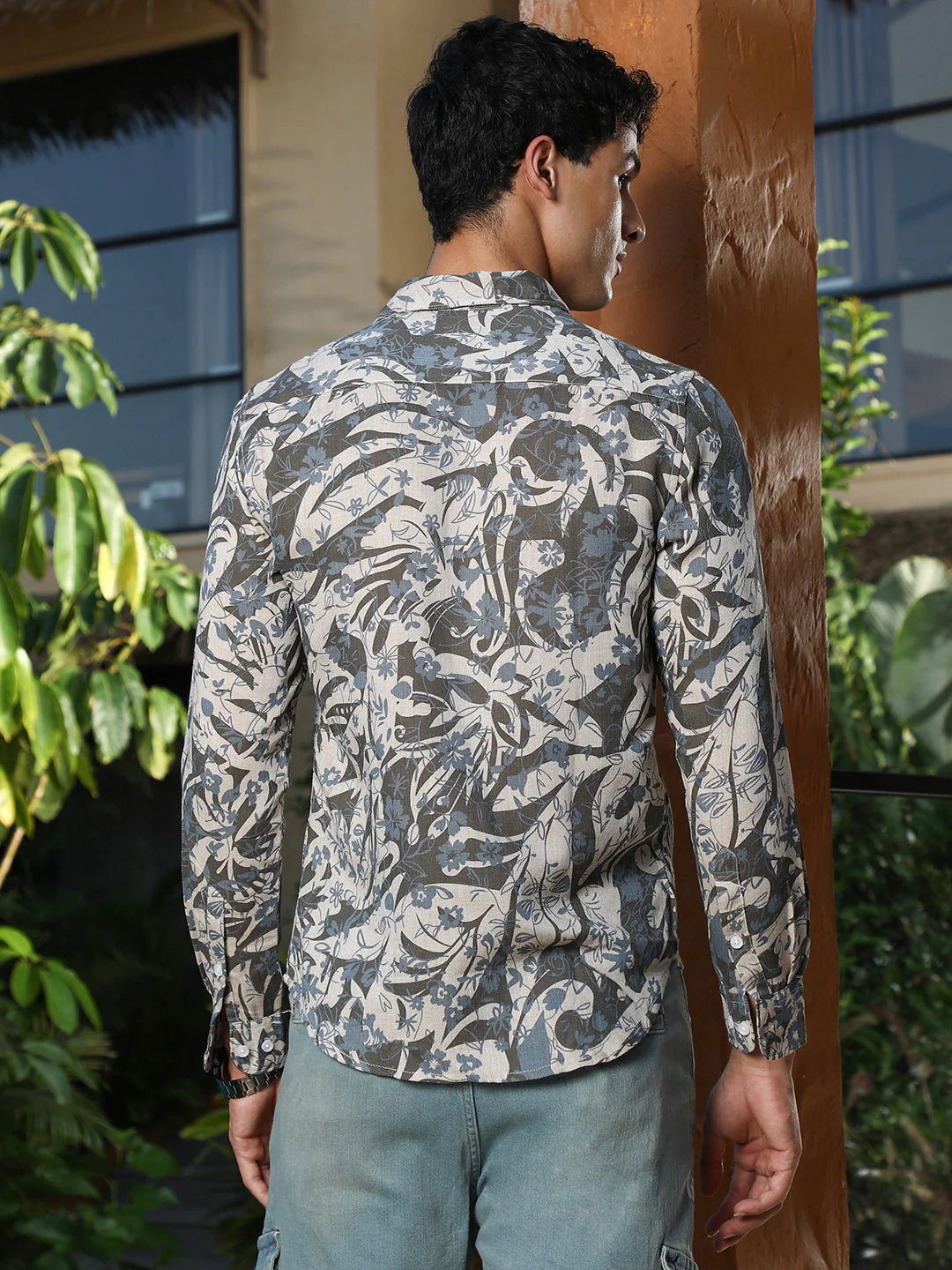 Floral-Block Jacquard Shirt - Image 4
