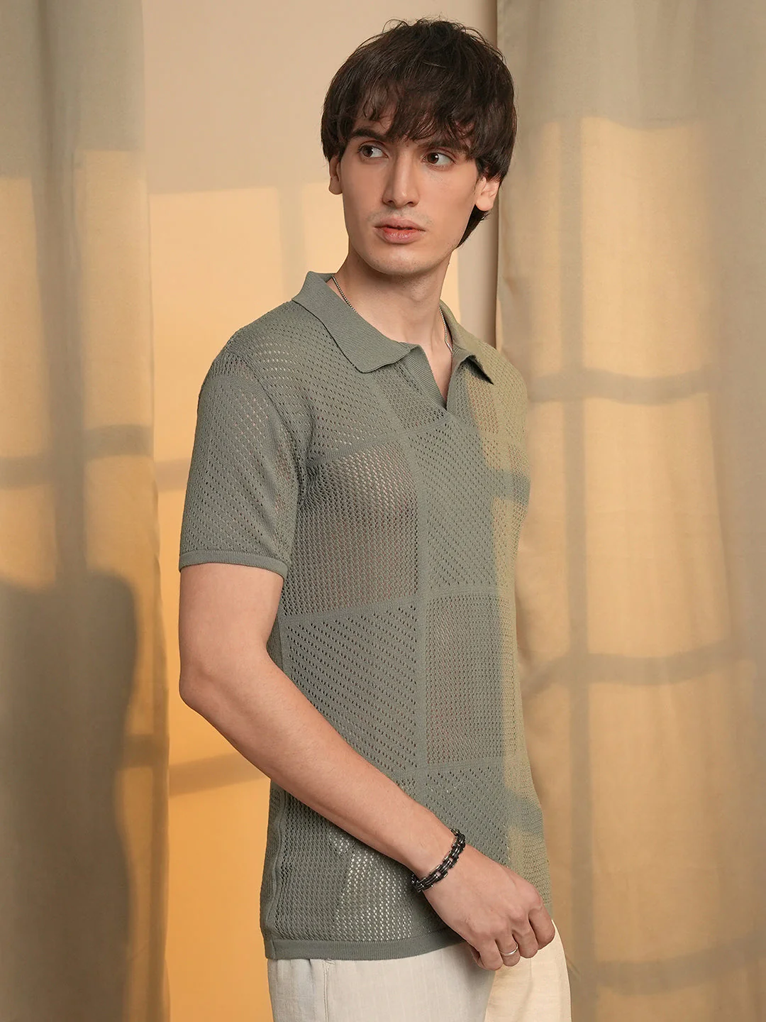 Graph-Textured Polo T-Shirt - Image 3