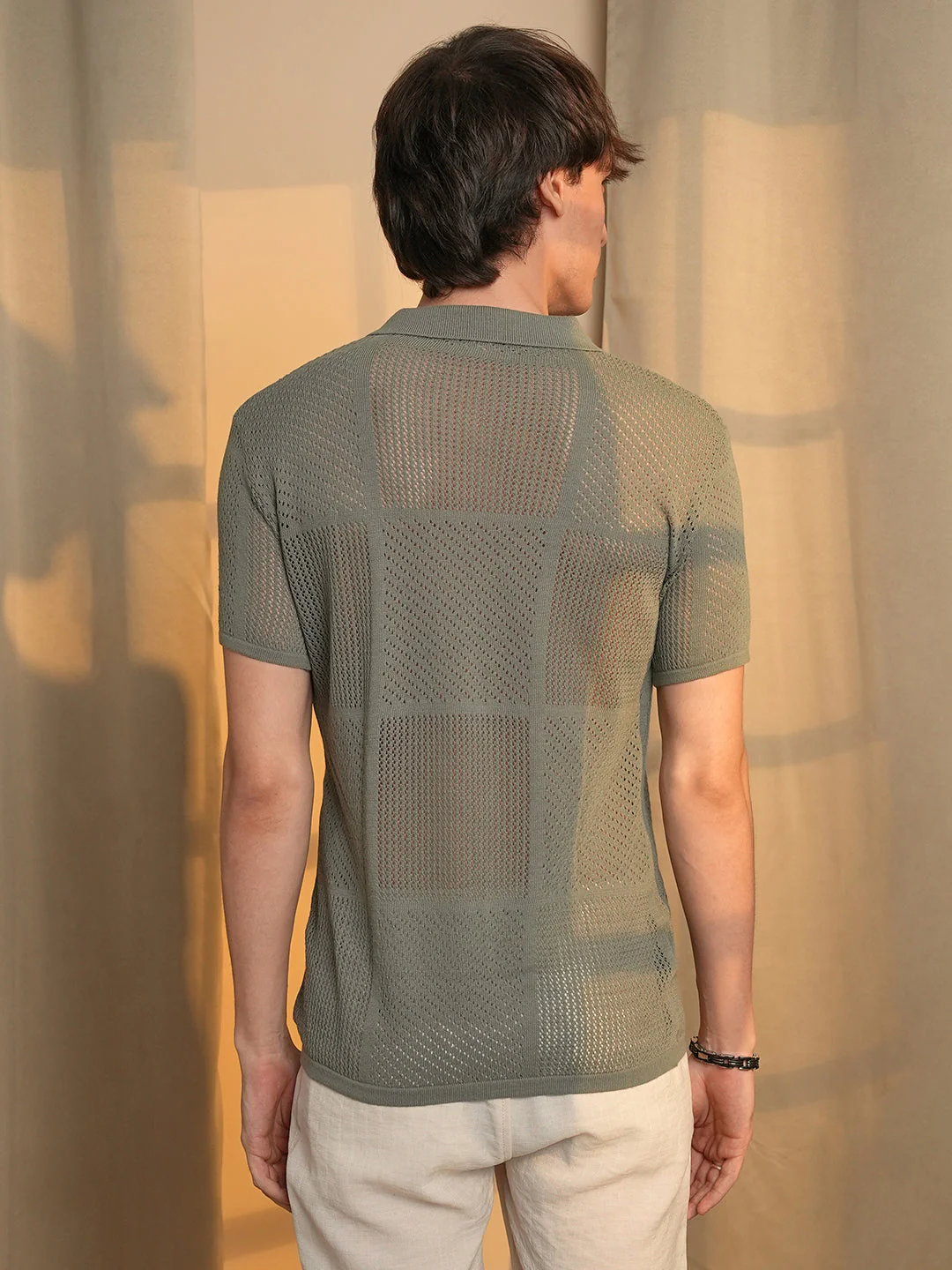Graph-Textured Polo T-Shirt - Image 4