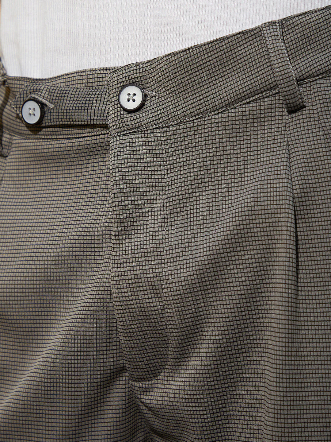 Lightweight - Micro-Check Chino Trousers - Image 7