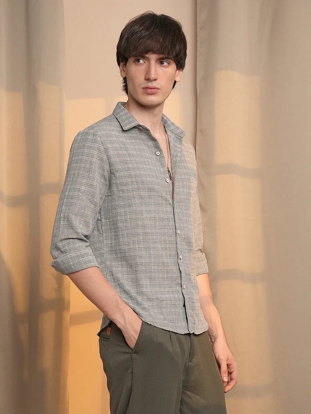 Micro-Tartan Plaid Shirt - Image 3