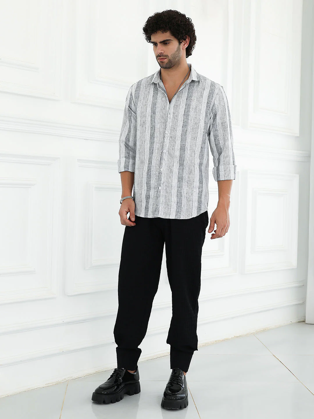 Pincandy-Striped Regular Shirt - Image 5