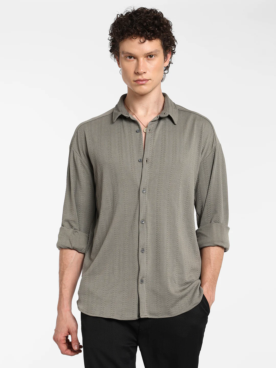 Stripe-Textured Shirt - Image 10