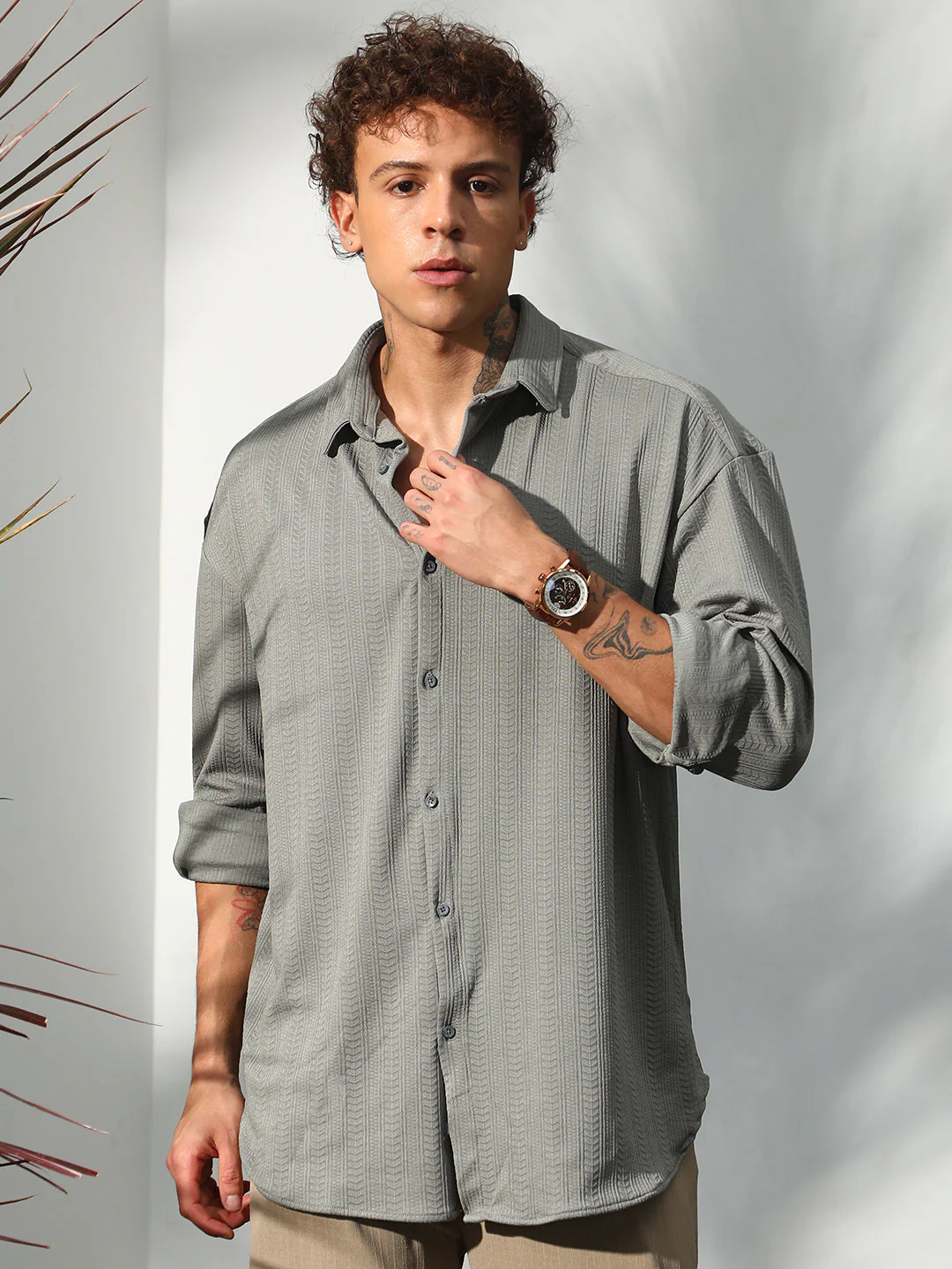 Stripe-Textured Shirt - Image 2