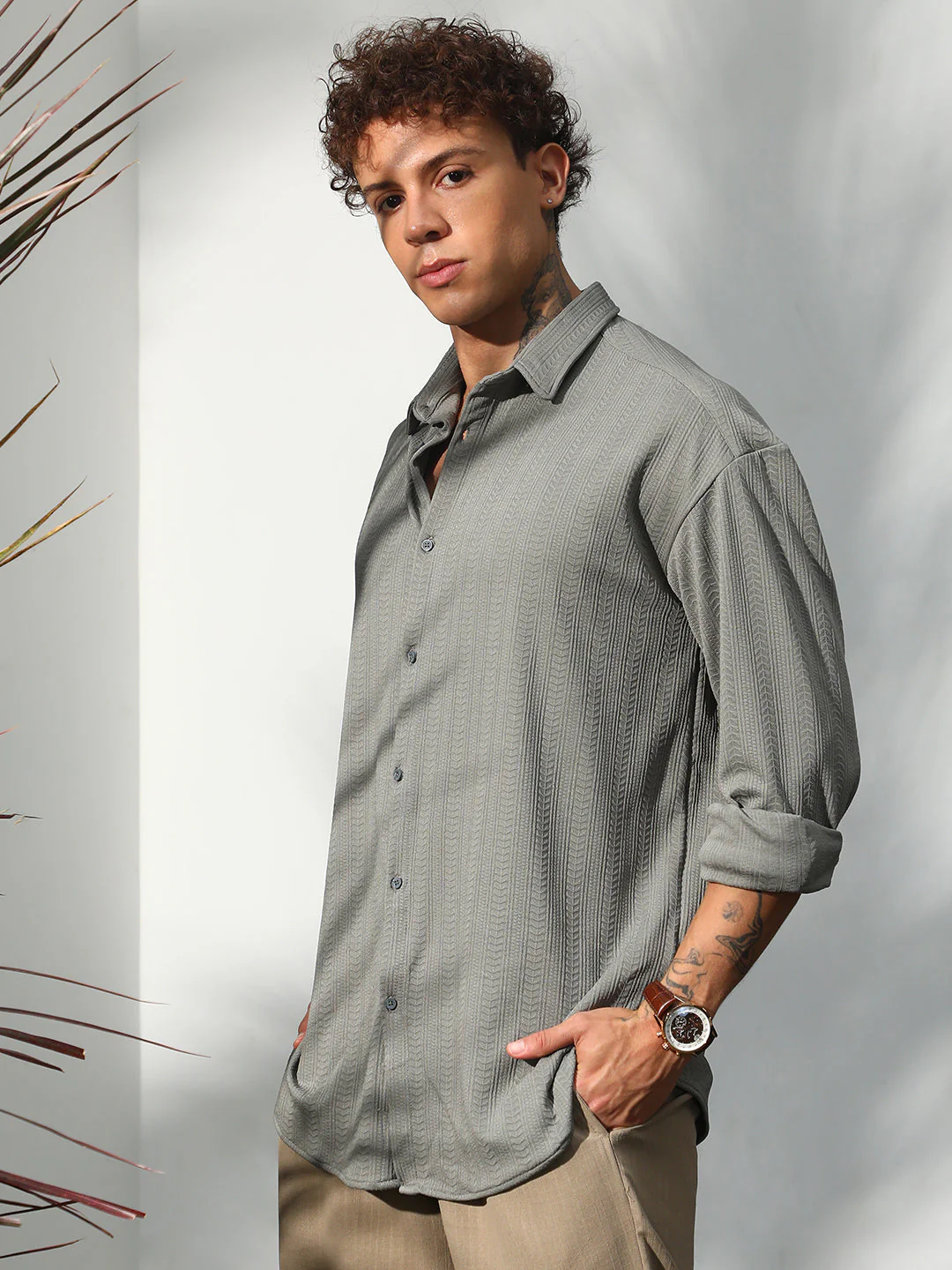 Stripe-Textured Shirt - Image 3