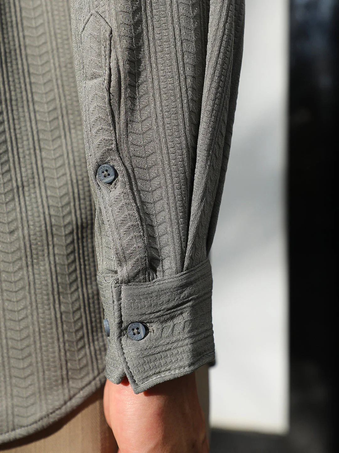 Stripe-Textured Shirt - Image 8