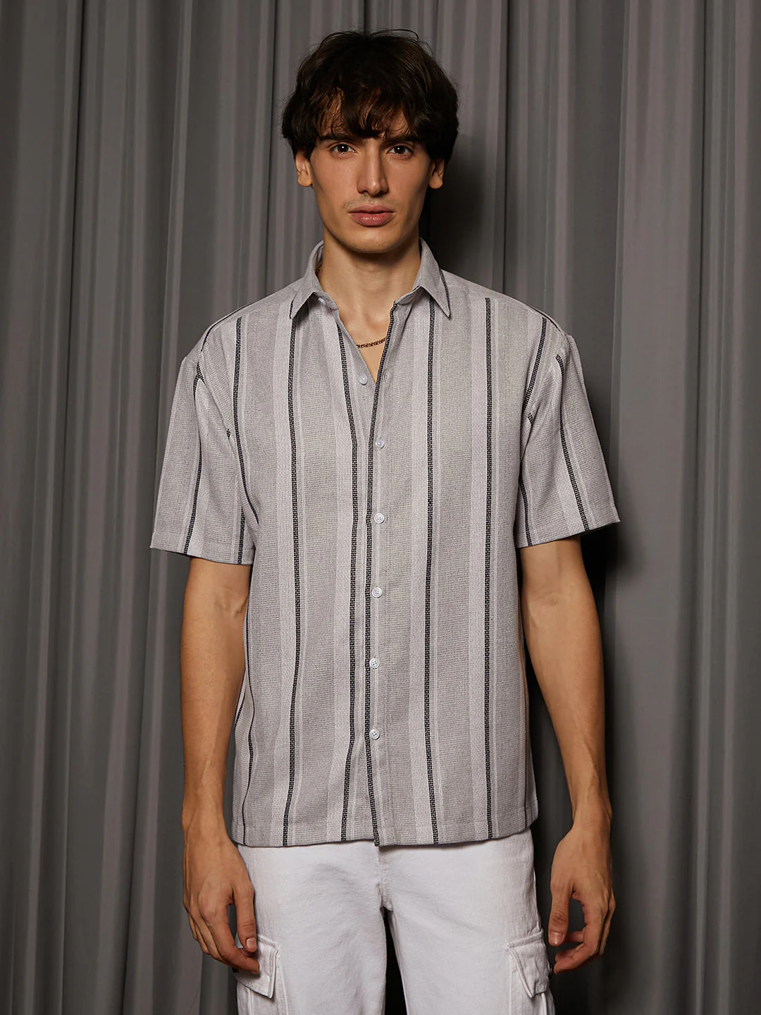 Unbalanced Striped Shirt - Image 2