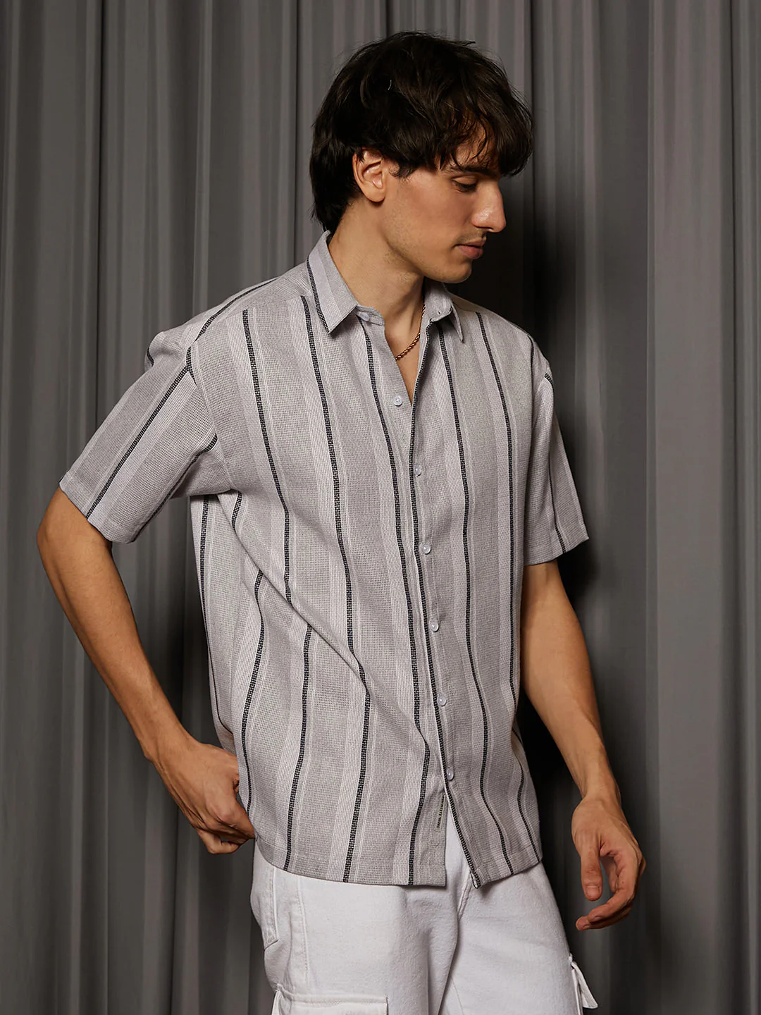 Unbalanced Striped Shirt - Image 3