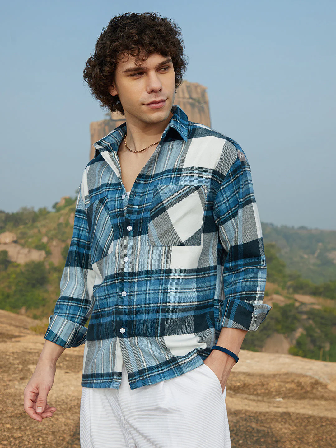 Plaid Utility Oversized Shirt - Image 3