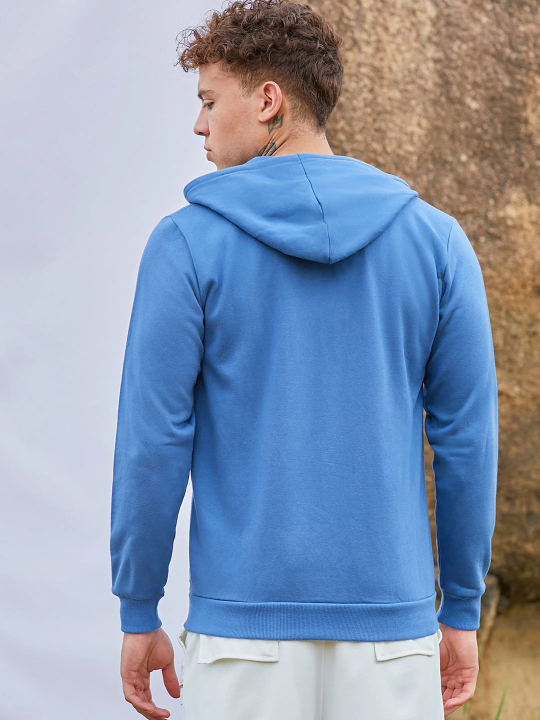 Zip-Front Hoodie With Contrast Drawstring - Image 4