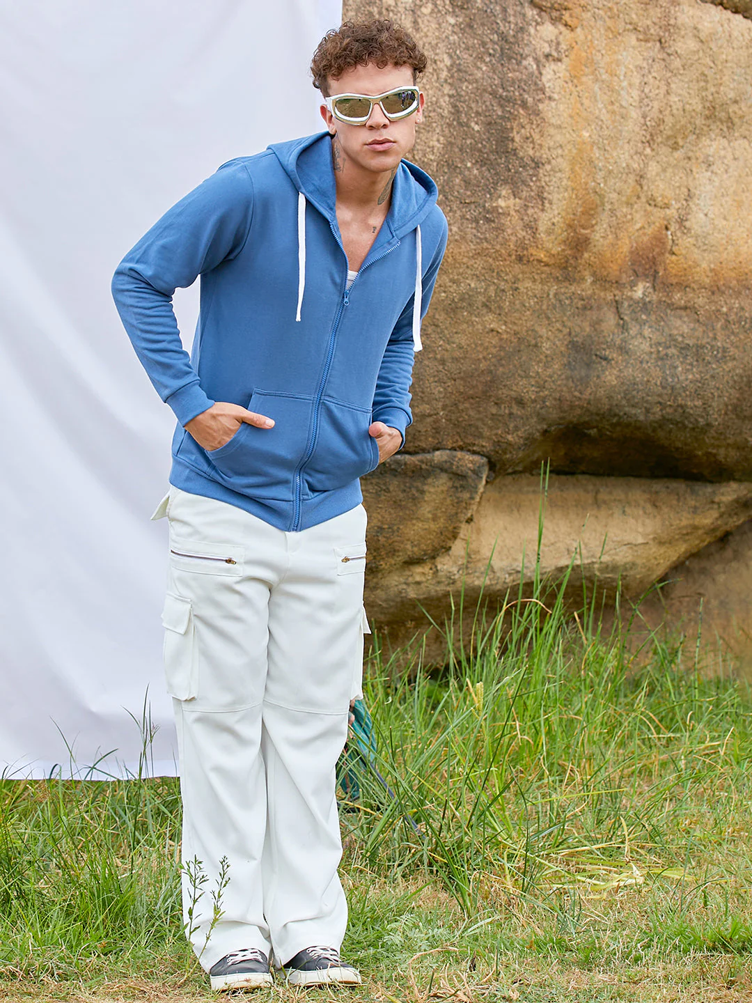 Zip-Front Hoodie With Contrast Drawstring - Image 6