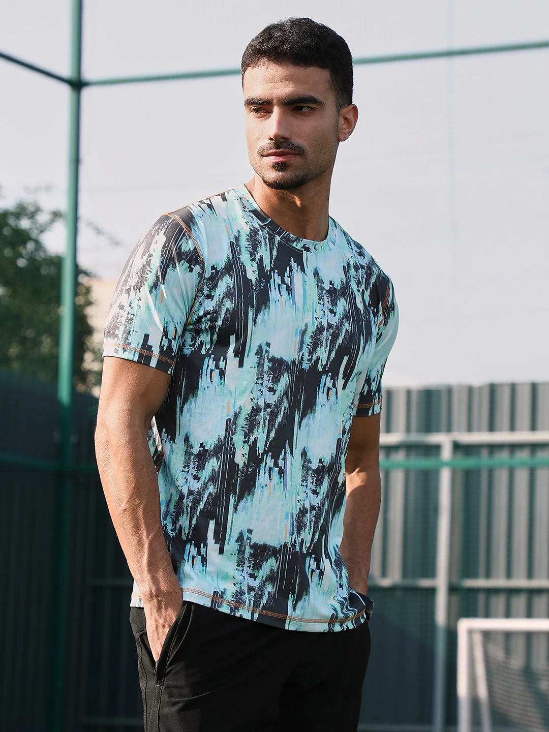 Abstract-Brush Activewear T-Shirt - Image 3