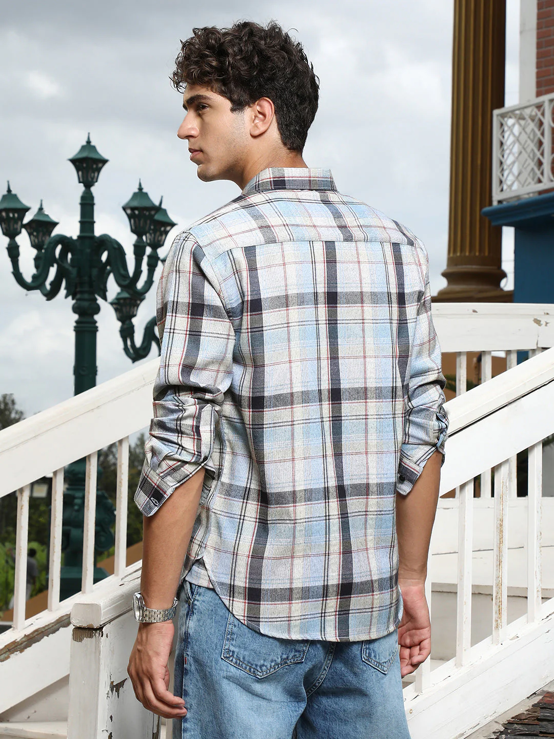 Brushing-Plaid Regular Shirt - Image 4