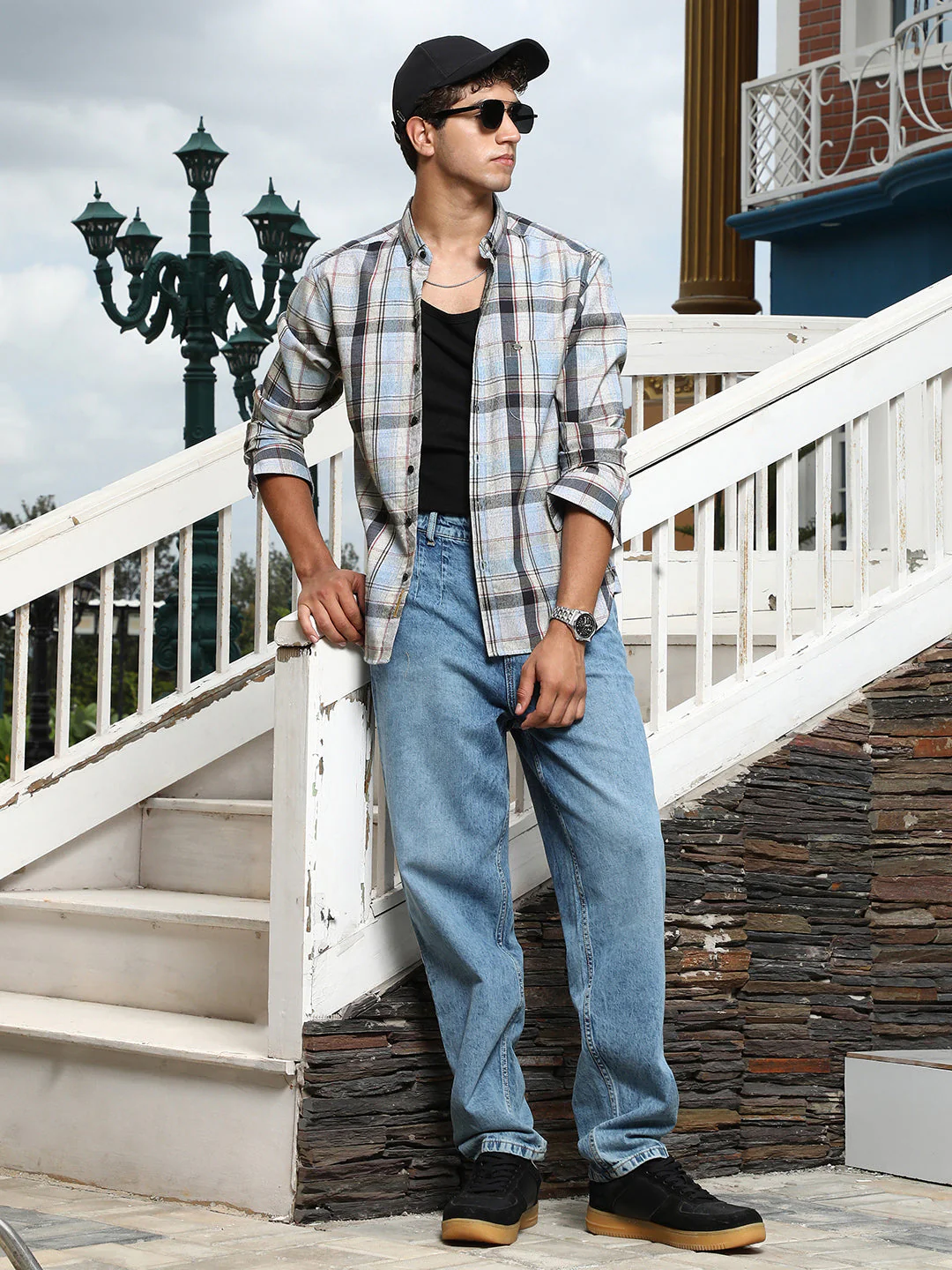 Brushing-Plaid Regular Shirt - Image 6
