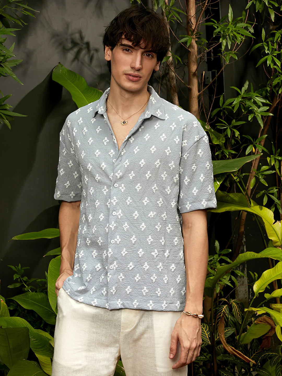 Floral-Tactile Oversized Shirt - Image 2