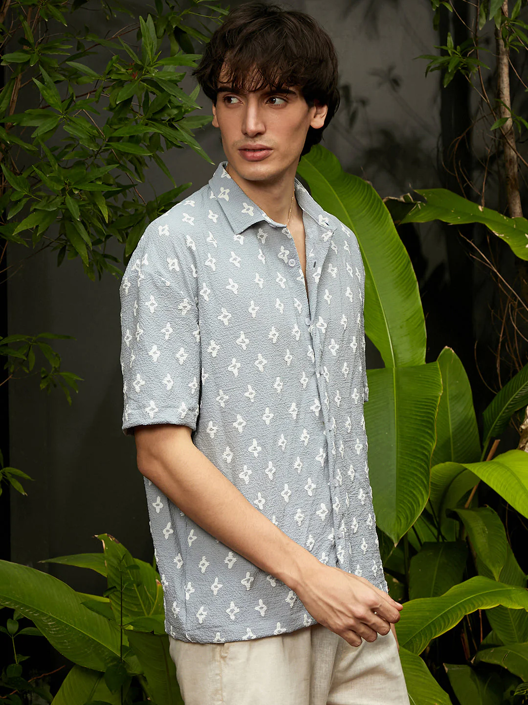 Floral-Tactile Oversized Shirt - Image 3