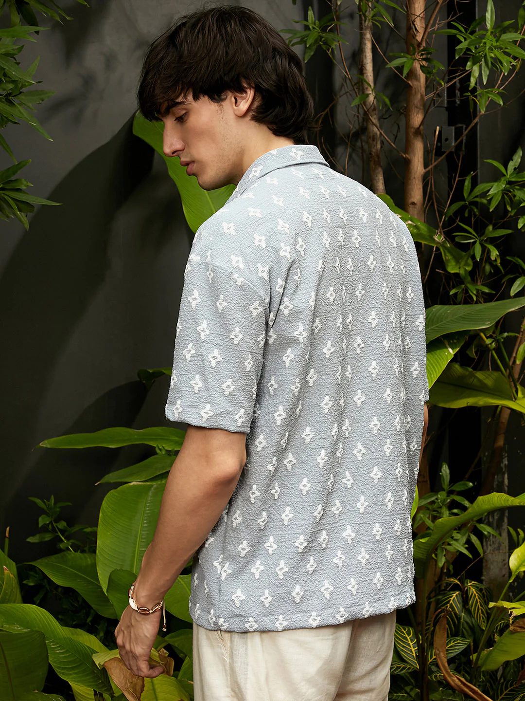 Floral-Tactile Oversized Shirt - Image 4