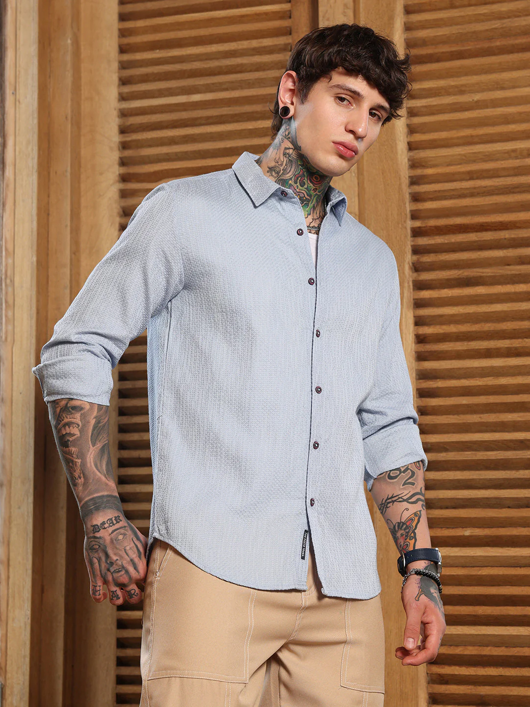 Lattice-Woven Shirt - Image 3