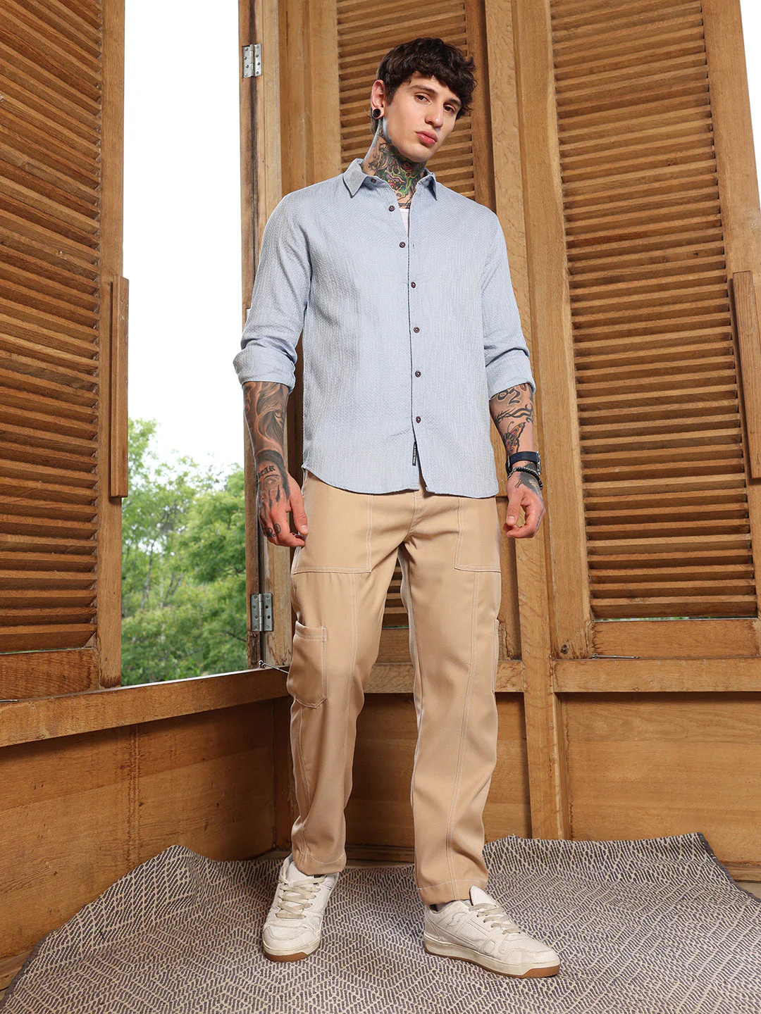 Lattice-Woven Shirt - Image 5
