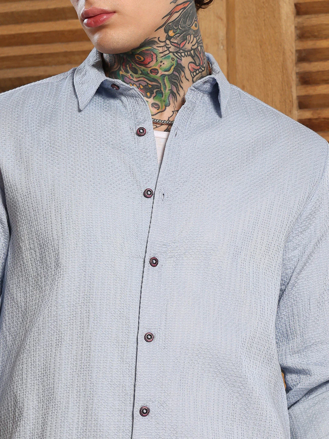 Lattice-Woven Shirt - Image 7
