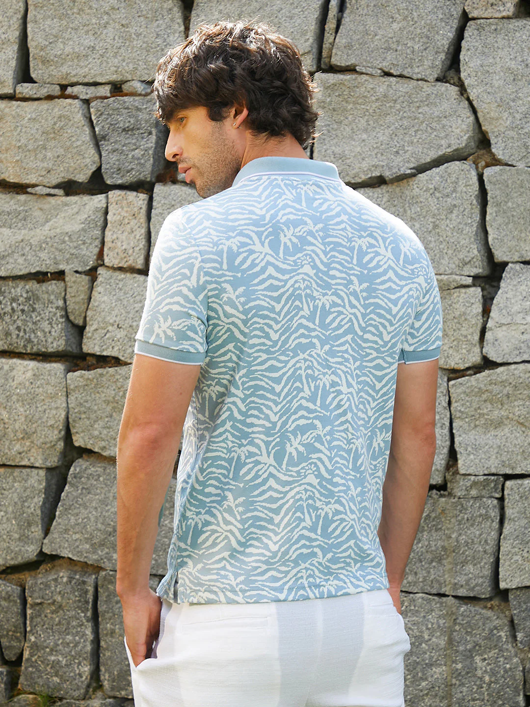 Scratch-Jacquard Polo T-Shirt - Image 4