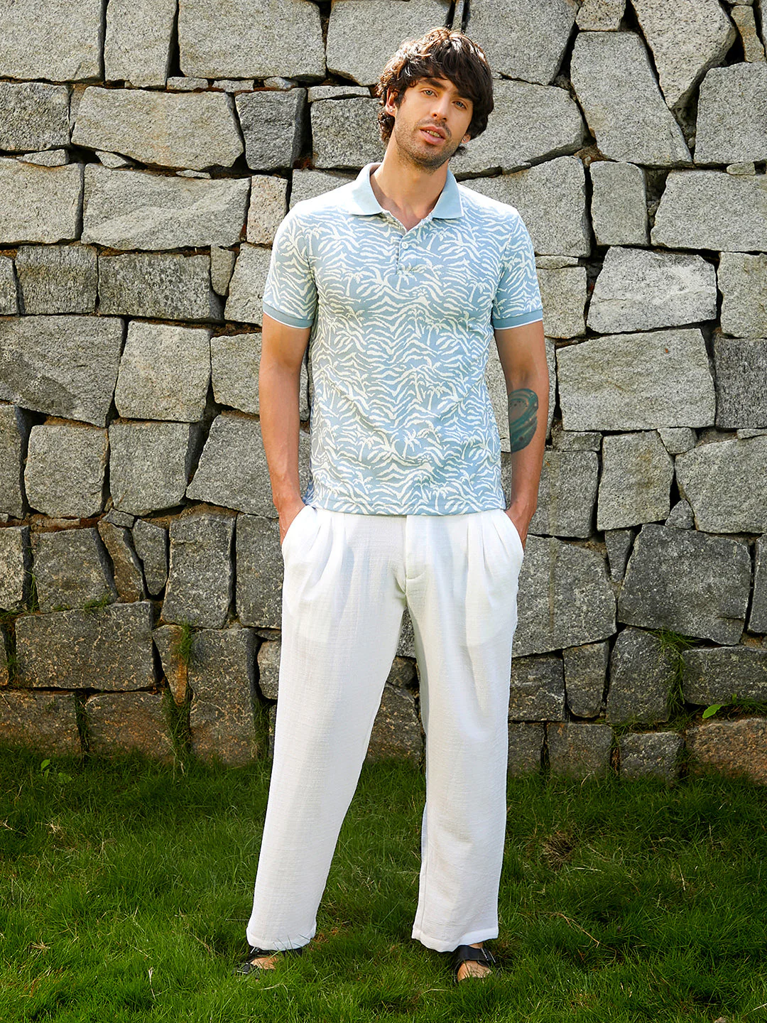 Scratch-Jacquard Polo T-Shirt - Image 5