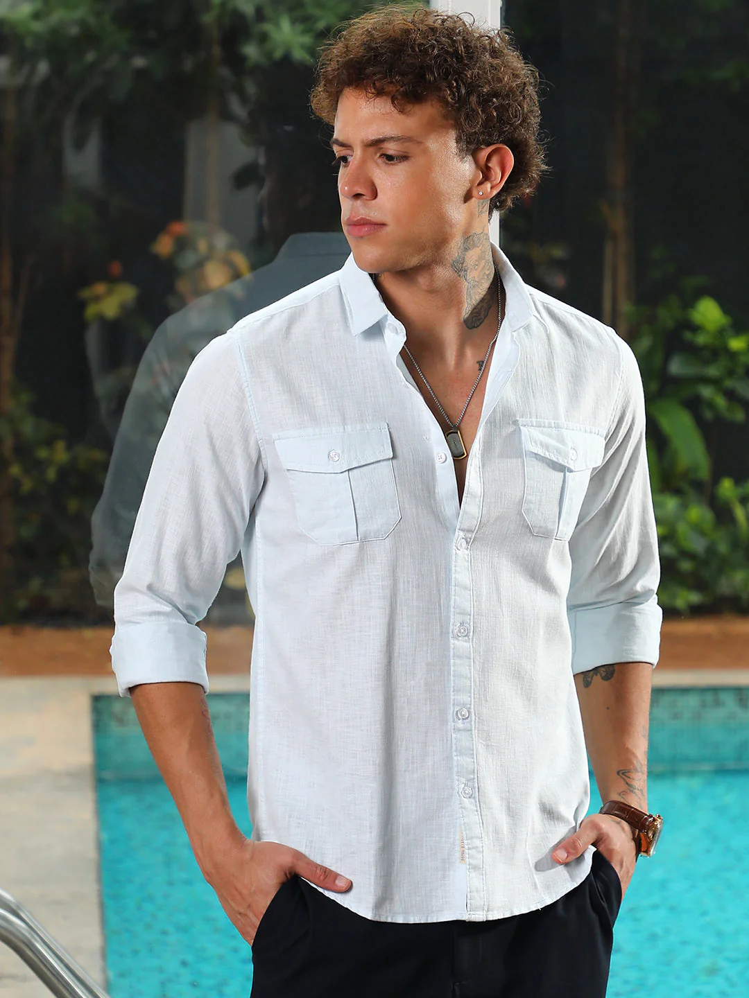 Solid Utility Shirt - Image 2