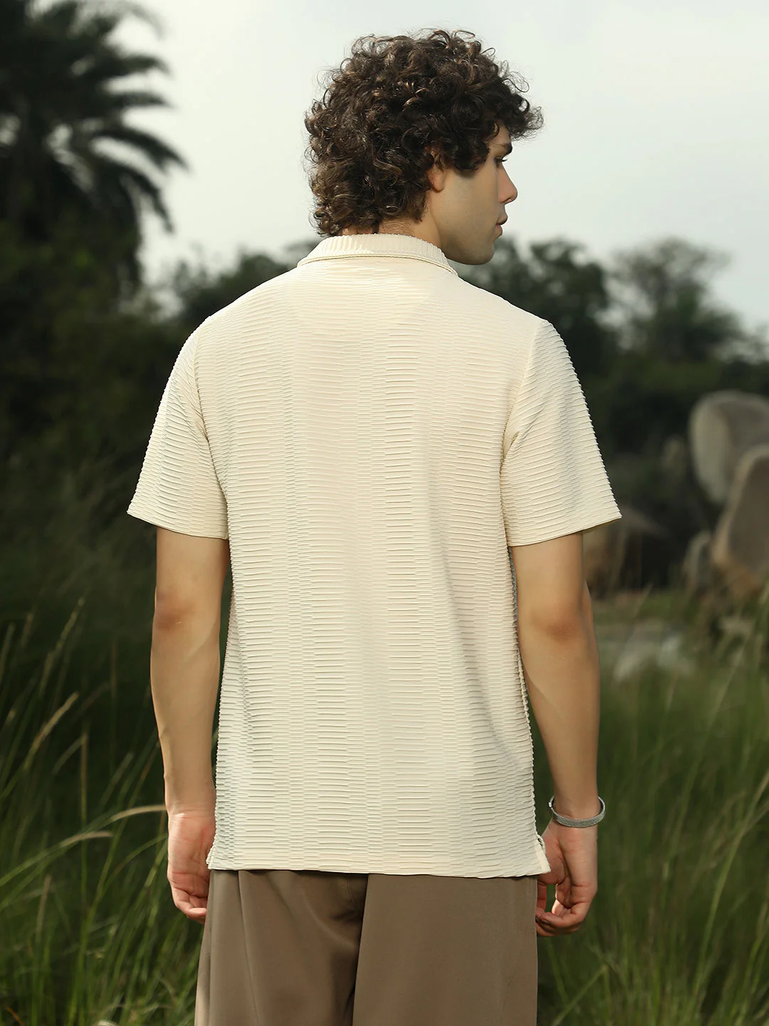 Flatten-Ruched Polo T-Shirt - Image 4