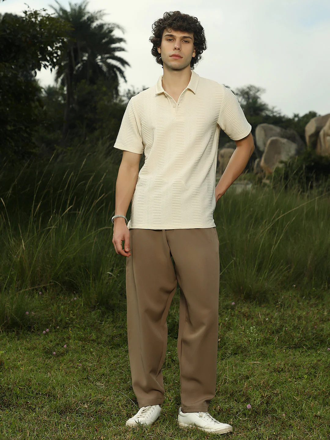 Flatten-Ruched Polo T-Shirt - Image 5