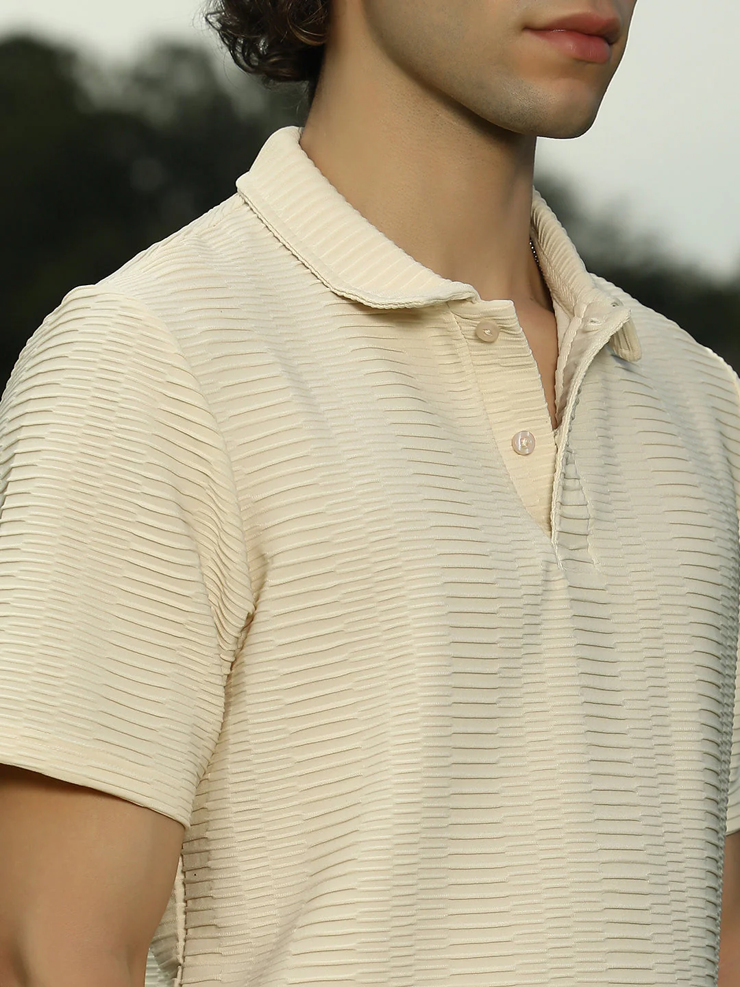 Flatten-Ruched Polo T-Shirt - Image 7