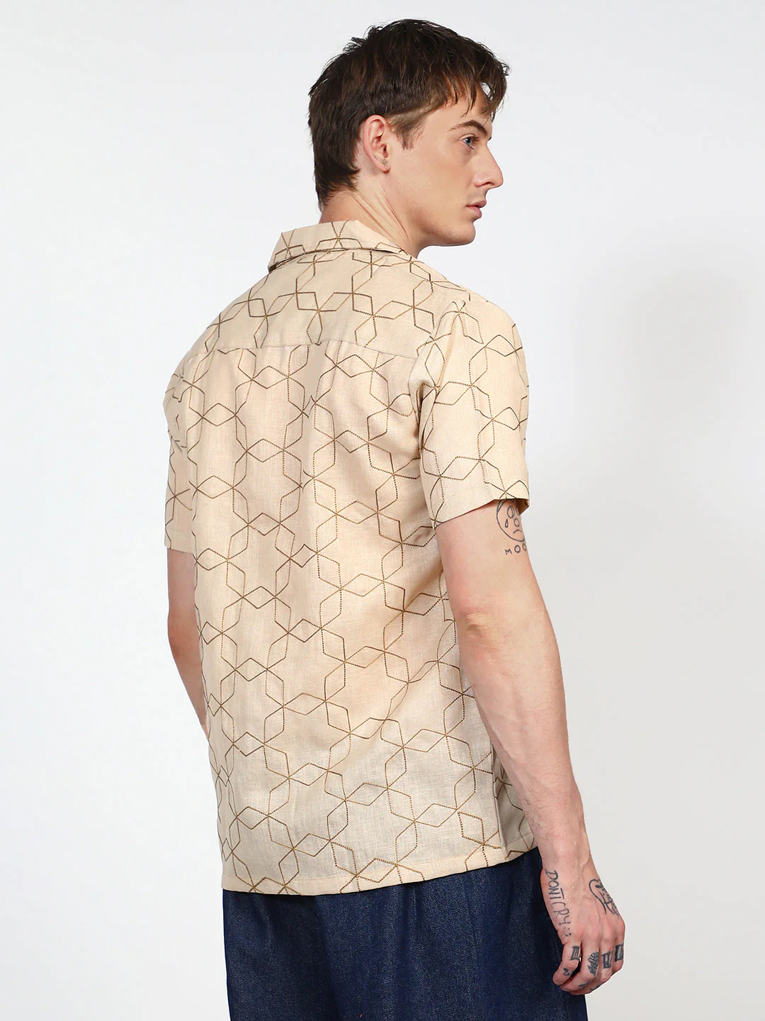 Embroidered Geometric-Lined Shirt - Image 4
