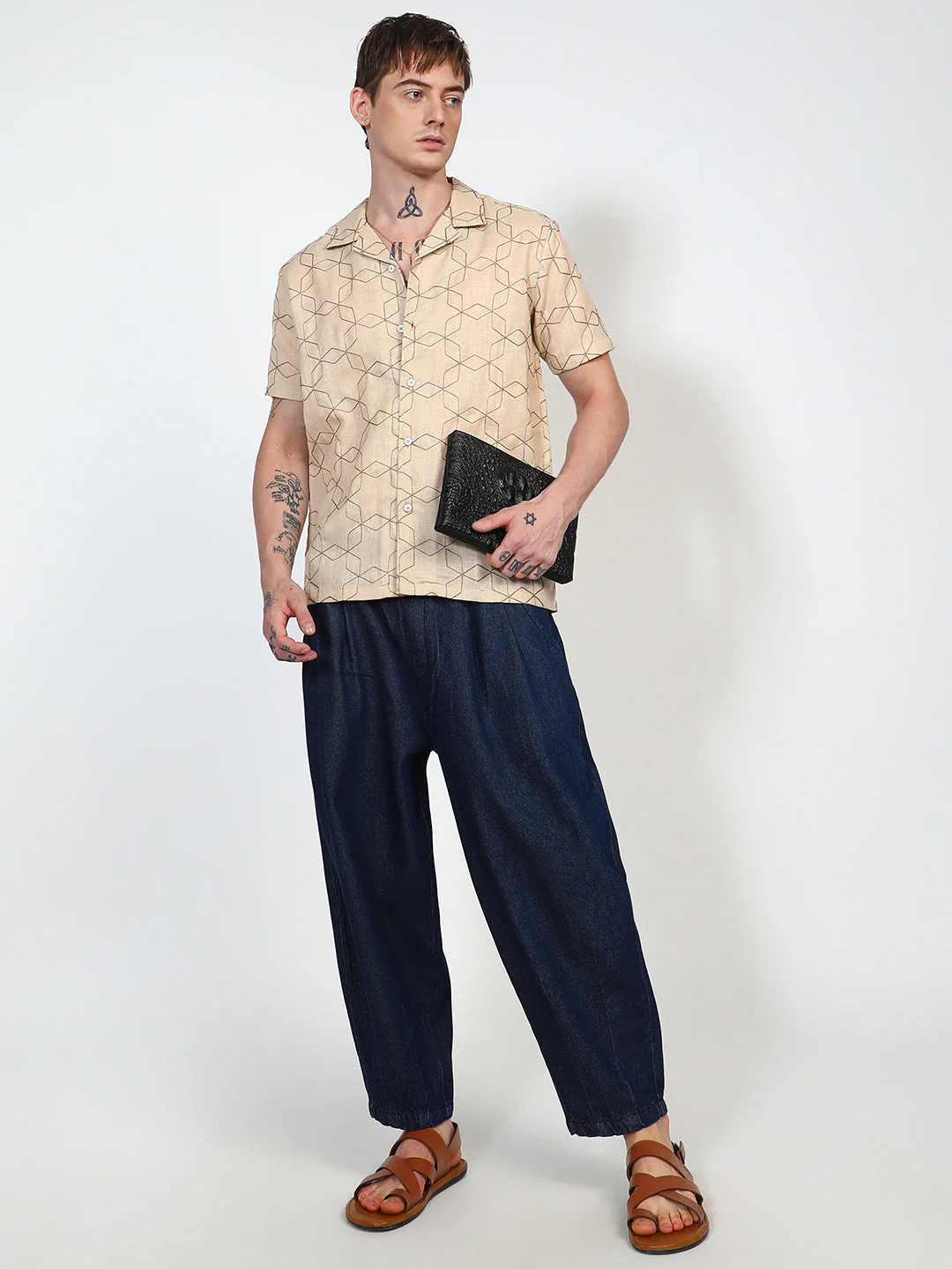 Embroidered Geometric-Lined Shirt - Image 6
