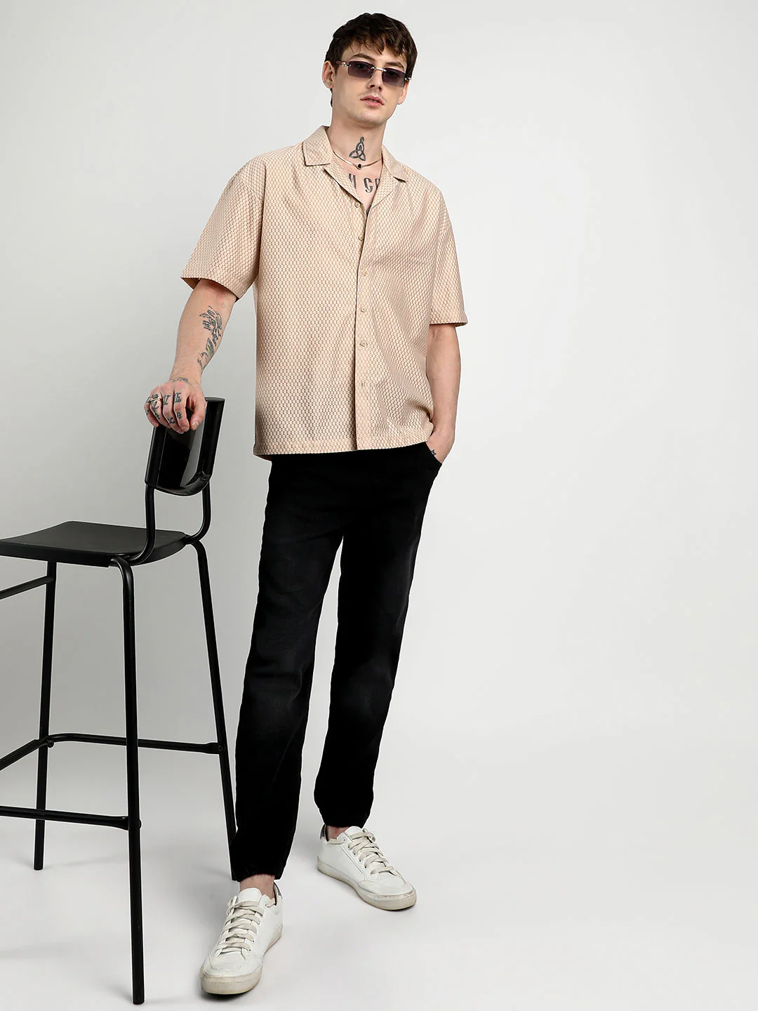 Oversized Honeycomb Shirt - Image 6