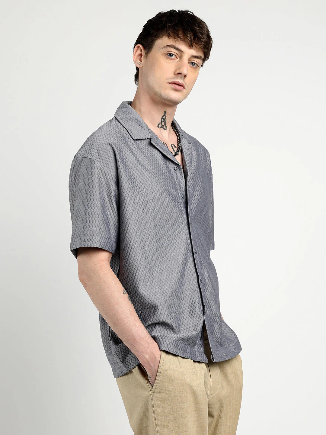 Oversized Honeycomb Shirt - Image 3